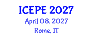 International Conference on Electrical and Power Engineering (ICEPE) April 08, 2027 - Rome, Italy International Conference on Electrical and Power Engineering (ICEPE) April 08, 2027 - Rome, Italy
