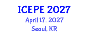 International Conference on Electrical and Power Engineering (ICEPE) April 17, 2027 - Seoul, Republic of Korea International Conference on Electrical and Power Engineering (ICEPE) April 17, 2027 - Seoul, Republic of Korea