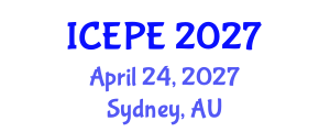 International Conference on Electrical and Power Engineering (ICEPE) April 24, 2027 - Sydney, Australia International Conference on Electrical and Power Engineering (ICEPE) April 24, 2027 - Sydney, Australia