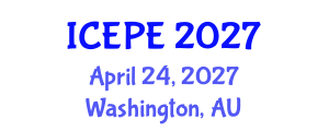 International Conference on Electrical and Power Engineering (ICEPE) April 24, 2027 - Washington, Australia International Conference on Electrical and Power Engineering (ICEPE) April 24, 2027 - Washington, Australia