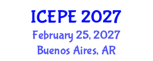 International Conference on Electrical and Power Engineering (ICEPE) February 25, 2027 - Buenos Aires, Argentina International Conference on Electrical and Power Engineering (ICEPE) February 25, 2027 - Buenos Aires, Argentina