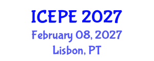 International Conference on Electrical and Power Engineering (ICEPE) February 08, 2027 - Lisbon, Portugal International Conference on Electrical and Power Engineering (ICEPE) February 08, 2027 - Lisbon, Portugal