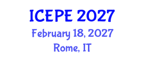 International Conference on Electrical and Power Engineering (ICEPE) February 18, 2027 - Rome, Italy International Conference on Electrical and Power Engineering (ICEPE) February 18, 2027 - Rome, Italy
