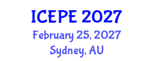 International Conference on Electrical and Power Engineering (ICEPE) February 25, 2027 - Sydney, Australia International Conference on Electrical and Power Engineering (ICEPE) February 25, 2027 - Sydney, Australia