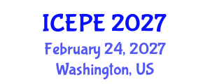 International Conference on Electrical and Power Engineering (ICEPE) February 24, 2027 - Washington, United States International Conference on Electrical and Power Engineering (ICEPE) February 24, 2027 - Washington, United States