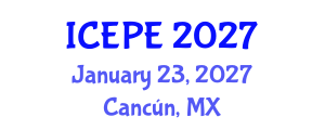 International Conference on Electrical and Power Engineering (ICEPE) January 23, 2027 - Cancún, Mexico International Conference on Electrical and Power Engineering (ICEPE) January 23, 2027 - Cancún, Mexico