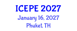 International Conference on Electrical and Power Engineering (ICEPE) January 16, 2027 - Phuket, Thailand International Conference on Electrical and Power Engineering (ICEPE) January 16, 2027 - Phuket, Thailand