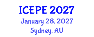 International Conference on Electrical and Power Engineering (ICEPE) January 28, 2027 - Sydney, Australia International Conference on Electrical and Power Engineering (ICEPE) January 28, 2027 - Sydney, Australia