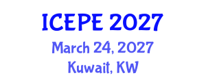 International Conference on Electrical and Power Engineering (ICEPE) March 24, 2027 - Kuwait, Kuwait International Conference on Electrical and Power Engineering (ICEPE) March 24, 2027 - Kuwait, Kuwait