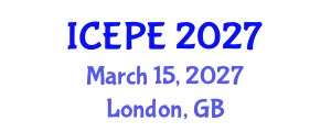 International Conference on Electrical and Power Engineering (ICEPE) March 15, 2027 - London, United Kingdom International Conference on Electrical and Power Engineering (ICEPE) March 15, 2027 - London, United Kingdom