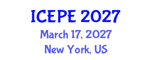 International Conference on Electrical and Power Engineering (ICEPE) March 17, 2027 - New York, United States International Conference on Electrical and Power Engineering (ICEPE) March 17, 2027 - New York, United States