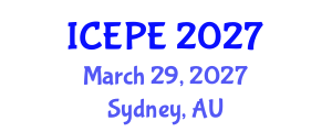 International Conference on Electrical and Power Engineering (ICEPE) March 29, 2027 - Sydney, Australia International Conference on Electrical and Power Engineering (ICEPE) March 29, 2027 - Sydney, Australia
