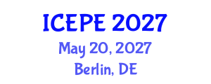 International Conference on Electrical and Power Engineering (ICEPE) May 20, 2027 - Berlin, Germany International Conference on Electrical and Power Engineering (ICEPE) May 20, 2027 - Berlin, Germany