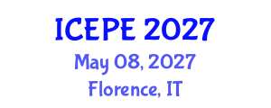 International Conference on Electrical and Power Engineering (ICEPE) May 08, 2027 - Florence, Italy International Conference on Electrical and Power Engineering (ICEPE) May 08, 2027 - Florence, Italy