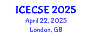 International Conference on Electrical, Computer and Systems Engineering (ICECSE) April 22, 2025 - London, United Kingdom