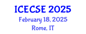 International Conference on Electrical, Computer and Systems Engineering (ICECSE) February 18, 2025 - Rome, Italy