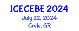 International Conference on Electrical, Computer, Electronics and Biomedical Engineering (ICECEBE) July 22, 2024 - Crete, Greece
