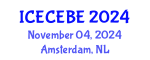 International Conference on Electrical, Computer, Electronics and Biomedical Engineering (ICECEBE) November 04, 2024 - Amsterdam, Netherlands