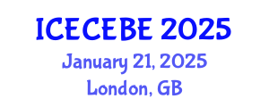 International Conference on Electrical, Computer, Electronics and Biomedical Engineering (ICECEBE) January 21, 2025 - London, United Kingdom