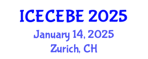 International Conference on Electrical, Computer, Electronics and Biomedical Engineering (ICECEBE) January 14, 2025 - Zurich, Switzerland