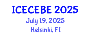 International Conference on Electrical, Computer, Electronics and Biomedical Engineering (ICECEBE) July 19, 2025 - Helsinki, Finland