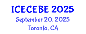 International Conference on Electrical, Computer, Electronics and Biomedical Engineering (ICECEBE) September 20, 2025 - Toronto, Canada