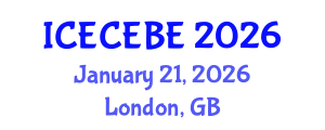 International Conference on Electrical, Computer, Electronics and Biomedical Engineering (ICECEBE) January 21, 2026 - London, United Kingdom