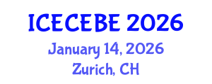 International Conference on Electrical, Computer, Electronics and Biomedical Engineering (ICECEBE) January 14, 2026 - Zurich, Switzerland