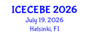 International Conference on Electrical, Computer, Electronics and Biomedical Engineering (ICECEBE) July 19, 2026 - Helsinki, Finland