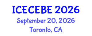 International Conference on Electrical, Computer, Electronics and Biomedical Engineering (ICECEBE) September 20, 2026 - Toronto, Canada