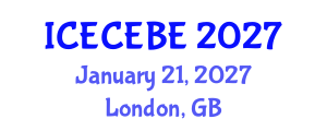 International Conference on Electrical, Computer, Electronics and Biomedical Engineering (ICECEBE) January 21, 2027 - London, United Kingdom International Conference on Electrical, Computer, Electronics and Biomedical Engineering (ICECEBE) January 21, 2027 - London, United Kingdom