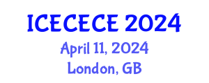 International Conference on Electrical, Computer, Electronics and Communication Engineering (ICECECE) April 11, 2024 - London, United Kingdom