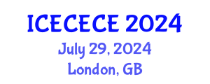 International Conference on Electrical, Computer, Electronics and Communication Engineering (ICECECE) July 29, 2024 - London, United Kingdom