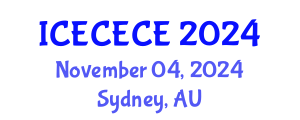 International Conference on Electrical, Computer, Electronics and Communication Engineering (ICECECE) November 04, 2024 - Sydney, Australia