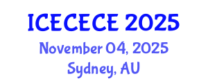 International Conference on Electrical, Computer, Electronics and Communication Engineering (ICECECE) November 04, 2025 - Sydney, Australia