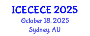 International Conference on Electrical, Computer, Electronics and Communication Engineering (ICECECE) October 18, 2025 - Sydney, Australia
