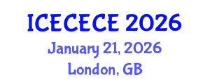 International Conference on Electrical, Computer, Electronics and Communication Engineering (ICECECE) January 21, 2026 - London, United Kingdom