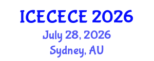 International Conference on Electrical, Computer, Electronics and Communication Engineering (ICECECE) July 28, 2026 - Sydney, Australia International Conference on Electrical, Computer, Electronics and Communication Engineering (ICECECE) July 28, 2026 - Sydney, Australia