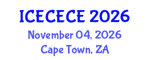 International Conference on Electrical, Computer, Electronics and Communication Engineering (ICECECE) November 04, 2026 - Cape Town, South Africa