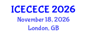 International Conference on Electrical, Computer, Electronics and Communication Engineering (ICECECE) November 18, 2026 - London, United Kingdom