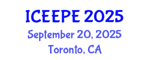 International Conference on Electrical, Electronics and Power Engineering (ICEEPE) September 20, 2025 - Toronto, Canada
