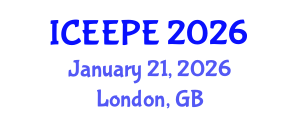 International Conference on Electrical, Electronics and Power Engineering (ICEEPE) January 21, 2026 - London, United Kingdom