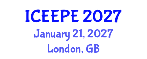 International Conference on Electrical, Electronics and Power Engineering (ICEEPE) January 21, 2027 - London, United Kingdom International Conference on Electrical, Electronics and Power Engineering (ICEEPE) January 21, 2027 - London, United Kingdom