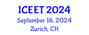 International Conference on Electrical Engineering and Technology (ICEET) September 16, 2024 - Zurich, Switzerland