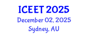 International Conference on Electrical Engineering and Technology (ICEET) December 02, 2025 - Sydney, Australia