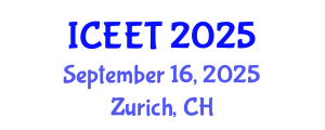 International Conference on Electrical Engineering and Technology (ICEET) September 16, 2025 - Zurich, Switzerland