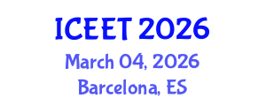 International Conference on Electrical Engineering and Technology (ICEET) March 04, 2026 - Barcelona, Spain