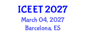 International Conference on Electrical Engineering and Technology (ICEET) March 04, 2027 - Barcelona, Spain International Conference on Electrical Engineering and Technology (ICEET) March 04, 2027 - Barcelona, Spain