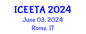 International Conference on Electrical Engineering: Theory and Application (ICEETA) June 03, 2024 - Rome, Italy