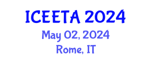 International Conference on Electrical Engineering: Theory and Application (ICEETA) May 02, 2024 - Rome, Italy